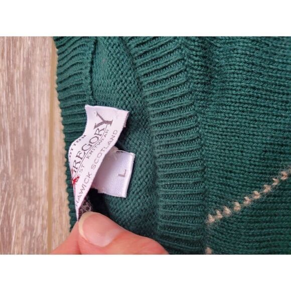 Clark and Gregory Scottish argyle size large 100% cotton green blue and red,  gr - Picture 6 of 7